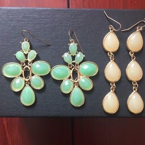 Two pairs of chandelier earrings
